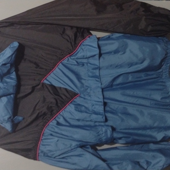 Vintage Reebok Windbreaker Jacket size small Blue Black Retro 80s 90s Athletic - Picture 3 of 12